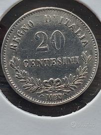 20 centesimi valore 1863 Milano