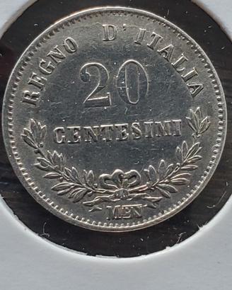 20 centesimi valore 1863 Milano
