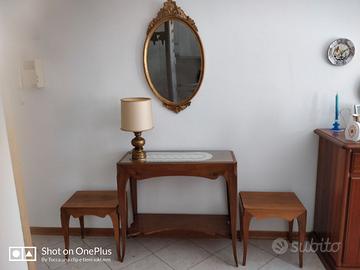Consolle ingresso in legno massicio noce lucido