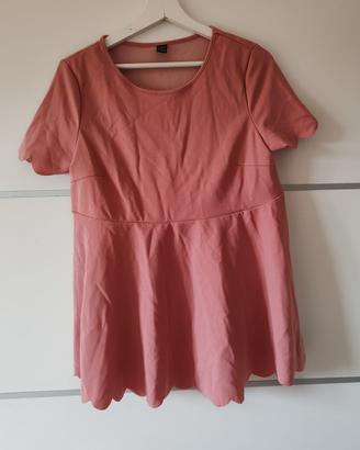 Top/Abitino rosa SHEIN L 40/42 maniche corte orlo