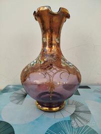 Vaso murano antico decorato oro e platino 