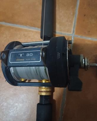 Canna da pesca più mulinello Okuma T 30