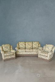 Divano a 3 posti + due poltrone tessuto jacquard