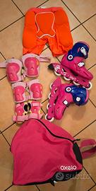 roller bambina+protezioni+casco+borsa