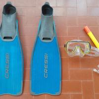 Set Pinne Cressi + Maschera Mares nuovi, mai usati