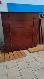 Cassettiera color noce a 6 cassetti