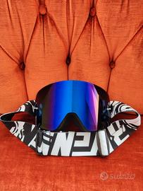 maschera da cross Raven Blu specchio 