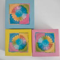 Set 3 scatole decorative quadrate, cartone spesso