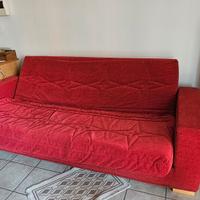 Divano letto tre posti, 214x89x81 cm (Red