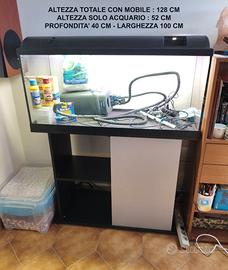 ACQUARIO ASKOLL 100X40 CM COMPRESO MOBILE APPOGGIO