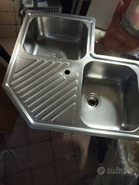 Lavello cucina in acciaio inox angolare