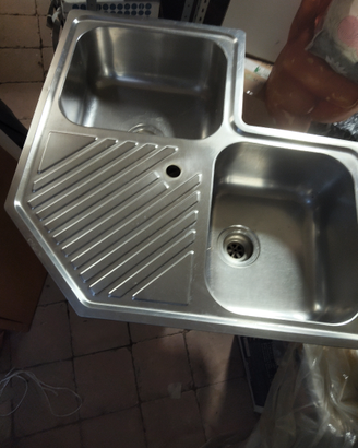 Lavello cucina in acciaio inox angolare
