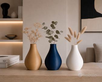 Set 3 Vasi Decorativi Moderni – Stampa 3D – Design