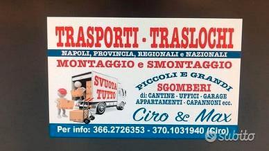 Traslochi sgombero svuoto tutto piu smaltimento