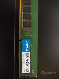 Ram Crucial 4Gb  DDR4 per desktop