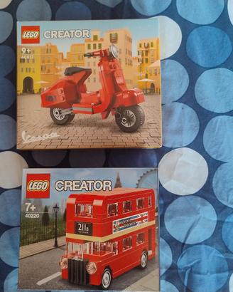 Lotto Lego 2 set creator Vespa e Autobus a 2 piani
