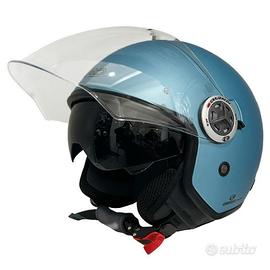 CASCO GARIBALDI DOPPIA VISIERA AZZURRO OPACO