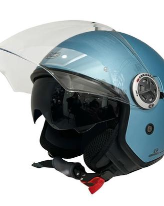 CASCO GARIBALDI DOPPIA VISIERA AZZURRO OPACO