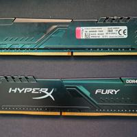 ram ddr4 8gb (2x4) hyper x fury