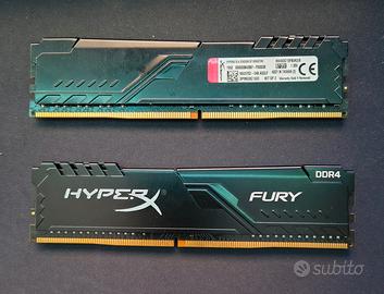 ram ddr4 8gb (2x4) hyper x fury