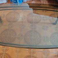 Tavolo ottone e cristallo