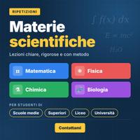 Ripetizioni matematica, fisica, chimica e biologia