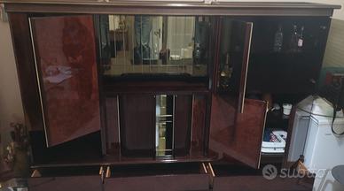 Credenza/Cristalliera/Angolo Bar Radica di mogano 