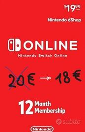 Nintendo Switch Online - 12 mesi (individuale)