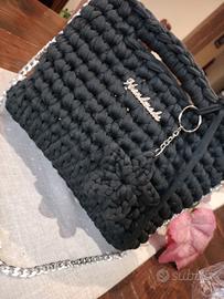 borsa crochet: colore nero 