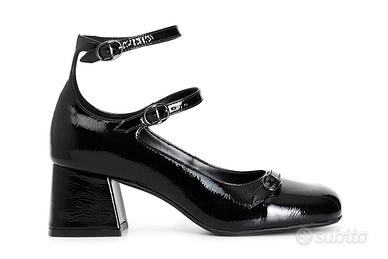 Décolleté Donna Effetto Vernice con 3 Fibbia