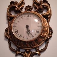 OROLOGIO IN LEGNO DORATO ANNI 60