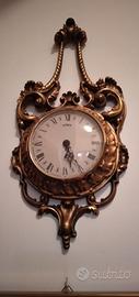 OROLOGIO IN LEGNO DORATO ANNI 60