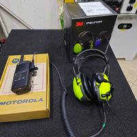 KIT 6 RADIO TRASMITTENTI MOTOROLA + CUFFIE  PELTOR