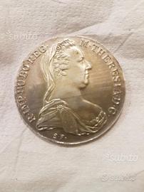 Tallero moneta argento 1780 Maria Teresa Austria