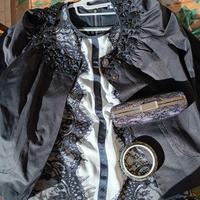 Giacchina elegante+camicetta +pochette+bracciale.