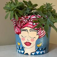 Vaso , terracotta da arredamento dipinto