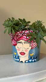 Vaso , terracotta da arredamento dipinto