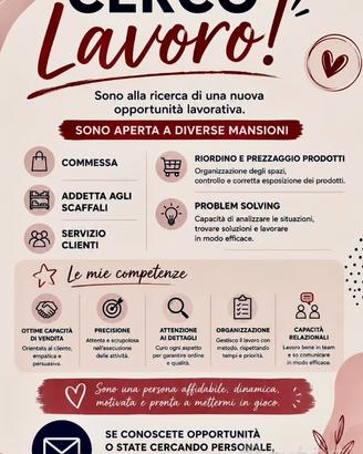 lavoro come commessa – esperienza 2 anni