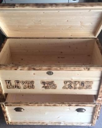 Cassapanca in legno Bikers 