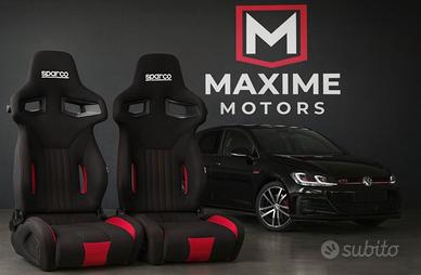 KIT 2 SEDILI SPARCO R333 NERI/ROSSI RECLINABILI TU