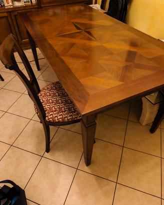 Tavolo lavorato da artigiano in legno di ciliegio