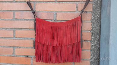 Borsa  camoscio con frange
