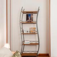 Libreria moderna in metallo e legno