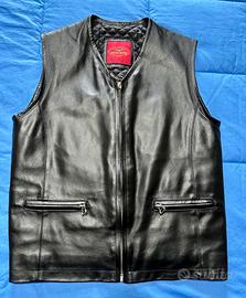 Gilet Moto Guzzi Collezione Vera Pelle Nera RARO