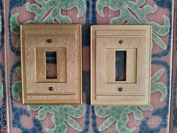 2 PLACCHE 1 POSTO ALLUMINIO ORO VINTAGE
