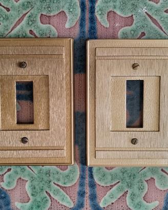 2 PLACCHE 1 POSTO ALLUMINIO ORO VINTAGE