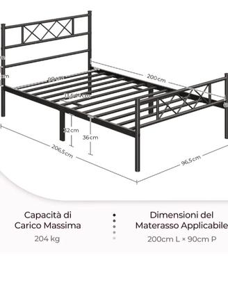 Rete Metallo letto singolo 