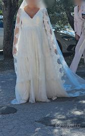 Abito da sposa premaman boho - elegante + velo