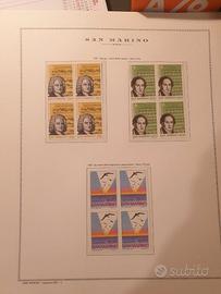 Francobolli SAN MARINO  annata 1985 in quartine