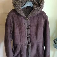 Cappotto Combipel donna ecopelle marrone tg. 42